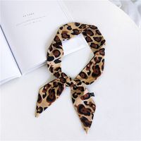 Women's Sweet Leopard Polyester Printing Silk Scarves sku image 5