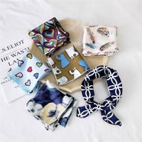 Women's Sweet Polka Dots Heart Shape Polyester Printing Silk Scarves main image 2