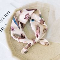 Women's Sweet Polka Dots Heart Shape Polyester Printing Silk Scarves sku image 7