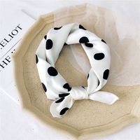 Women's Sweet Polka Dots Heart Shape Polyester Printing Silk Scarves sku image 10