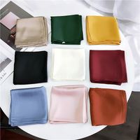 Women's Elegant Solid Color Polyester Silk Scarves main image 5