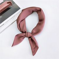 Women's Elegant Solid Color Polyester Silk Scarves main image 3