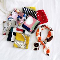 Women's Sweet Color Block Polyester Printing Silk Scarves main image 5
