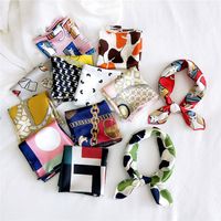 Women's Sweet Color Block Polyester Printing Silk Scarves main image 1