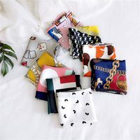 Women's Sweet Color Block Polyester Printing Silk Scarves main image 3
