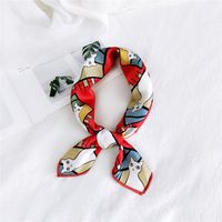 Women's Sweet Color Block Polyester Printing Silk Scarves sku image 5