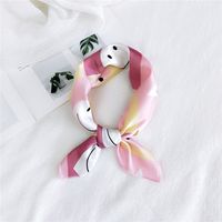 Women's Sweet Color Block Polyester Printing Silk Scarves sku image 19