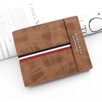 Men's Stripe Pu Leather Open Wallets sku image 4