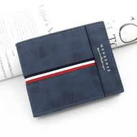 Men's Stripe Pu Leather Open Wallets sku image 2