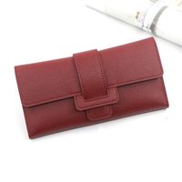 Women's Solid Color Pu Leather Flip Cover Wallets sku image 3