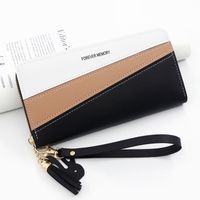 Women's Letter Color Block Pu Leather Zipper Wallets sku image 1