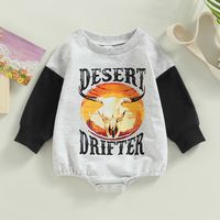 Fashion Animal Letter Cotton Baby Rompers sku image 10