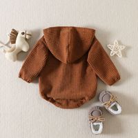 Fashion Solid Color Corduroy Baby Rompers main image 3