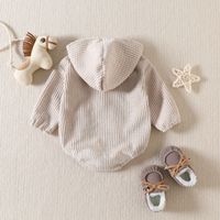 Fashion Solid Color Corduroy Baby Rompers main image 5