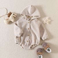 Fashion Solid Color Corduroy Baby Rompers main image 4