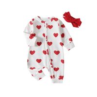 Fashion Heart Shape Printing Cotton Baby Rompers main image 3