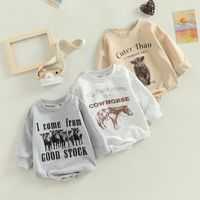 Fashion Animal Letter Printing Cotton Baby Rompers main image 6