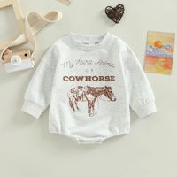 Fashion Animal Letter Printing Cotton Baby Rompers sku image 3