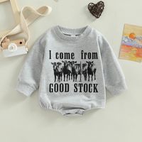 Fashion Animal Letter Printing Cotton Baby Rompers sku image 6