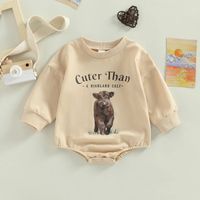 Fashion Animal Letter Printing Cotton Baby Rompers sku image 9