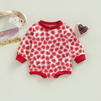 Valentine's Day Cute Heart Shape Cotton Baby Rompers sku image 5
