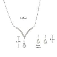1 Set Fashion Water Droplets Arylic Copper Inlay Rhinestones Women's Earrings Necklace main image 5