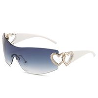 Fashion Heart Shape Pc Special-shaped Mirror Frameless Women's Sunglasses sku image 8
