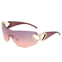 Fashion Heart Shape Pc Special-shaped Mirror Frameless Women's Sunglasses main image 3
