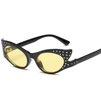 Fashion Solid Color Ac Cat Eye Diamond Full Frame Women's Sunglasses sku image 7
