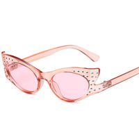 Fashion Solid Color Ac Cat Eye Diamond Full Frame Women's Sunglasses sku image 5