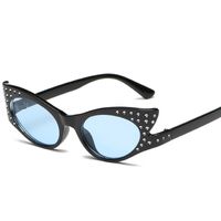 Fashion Solid Color Ac Cat Eye Diamond Full Frame Women's Sunglasses sku image 2