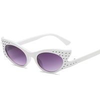 Fashion Solid Color Ac Cat Eye Diamond Full Frame Women's Sunglasses sku image 10