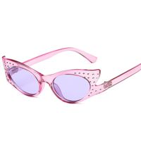 Fashion Solid Color Ac Cat Eye Diamond Full Frame Women's Sunglasses sku image 9