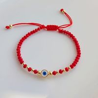 Fashion Eye Artificial Crystal Glass Copper Beaded Enamel Plating Gold Plated Women's Bracelets main image 4