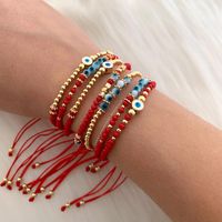 Fashion Eye Artificial Crystal Glass Copper Beaded Enamel Plating Gold Plated Women's Bracelets main image 1