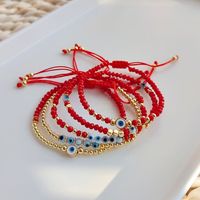 Fashion Eye Artificial Crystal Glass Copper Beaded Enamel Plating Gold Plated Women's Bracelets main image 6