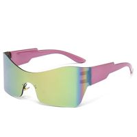 Einfacher Stil Farbblock Pc Polygon Patchwork Rahmenlos Sonnenbrille Der Frauen sku image 2