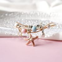 1 Pièce Sucré Star Fleur Alliage Incruster Perles Artificielles Femmes Bracelets sku image 6