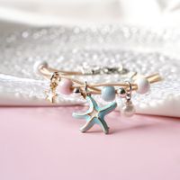 1 Pièce Sucré Star Fleur Alliage Incruster Perles Artificielles Femmes Bracelets sku image 4