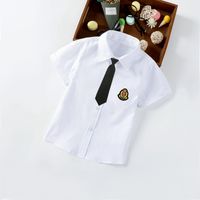 Preppy Style Solid Color Button Cotton T-shirts & Shirts main image 3