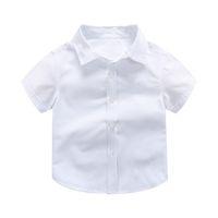 Preppy Style Solid Color Button Cotton T-shirts & Shirts main image 2