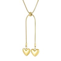 Fashion Heart Shape Titanium Steel Necklace 1 Piece sku image 2