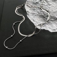 Fashion Geometric Titanium Steel Plating Layered Necklaces 1 Piece main image 2