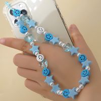Cute Star Heart Shape Smiley Face Imitation Pearl Soft Clay Valentine's Day Mobile Phone Chain sku image 4