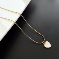 Fashion Heart Shape Titanium Steel Plating Pendant Necklace 1 Piece sku image 2