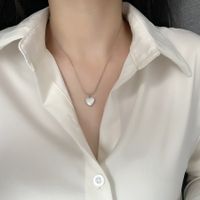Mode Herzform Titan Stahl Überzug Halskette Mit Anhänger 1 Stück main image 5