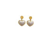 Modische Herz-form Titan-stahl-überlagerung Einlege Perle Ohrringe 1 Paar main image 2