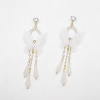 1 Paire Mode Papillon Perle D'imitation Alliage Strass Femmes Boucles D'oreilles Lustre main image 5