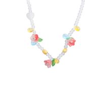 1 Piece Simple Style Flower Beaded Beaded Women's Necklace main image 2