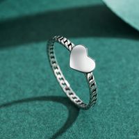 Mode Herzform Silber Polieren Ringe 1 Stück main image 3